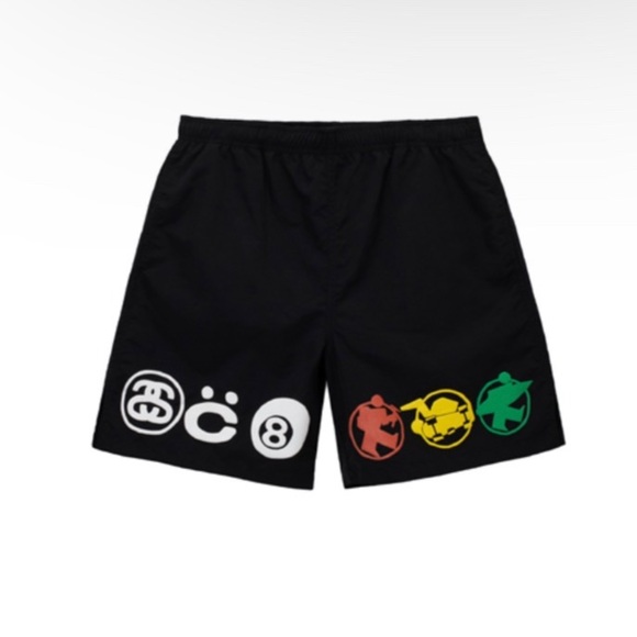 Stussy x Cactus Plant Flea Market Water Shorts Black Rasta - Picture 1 of 2